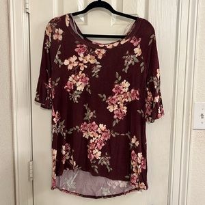 Floral Blouse with Ruffle Sleeves
